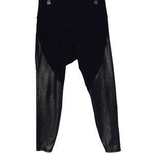 Old Navy Size Large x 28" Black Metallic High Waist Leggings Pants l